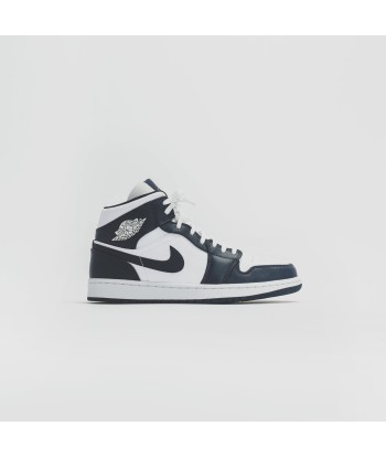 Nike WMNS Air Jordan 1 Mid - White / Metallic Gold / Obsidian pas cher