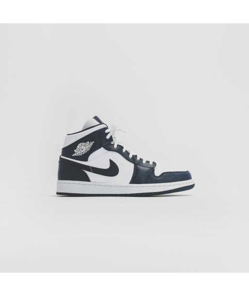 Nike WMNS Air Jordan 1 Mid - White / Metallic Gold / Obsidian pas cher