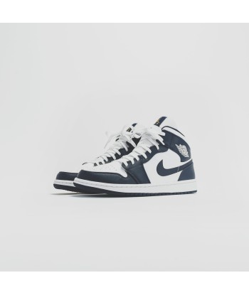 Nike WMNS Air Jordan 1 Mid - White / Metallic Gold / Obsidian pas cher