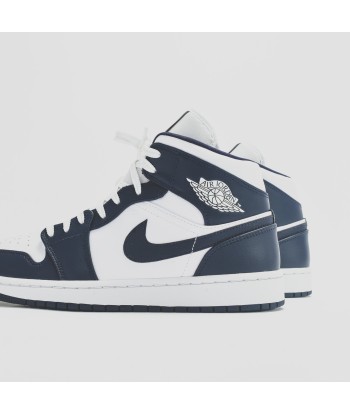 Nike WMNS Air Jordan 1 Mid - White / Metallic Gold / Obsidian pas cher