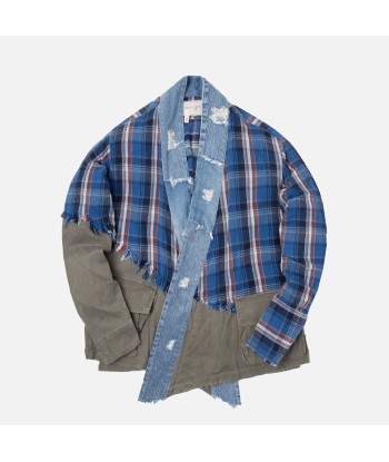 Greg Lauren 50/50 Plaid GL1 - Blue / Army Venez acheter