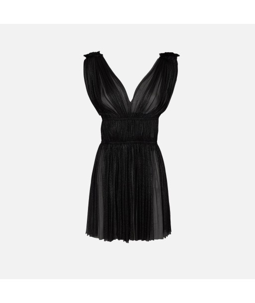 Elena Makri Vereniki Short Dress - Black brillant des détails fins