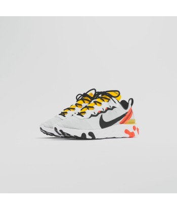 Nike React Element 55 - White / Black / Bright Crimson / Tour Yellow en ligne des produits 