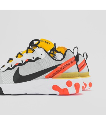 Nike React Element 55 - White / Black / Bright Crimson / Tour Yellow en ligne des produits 