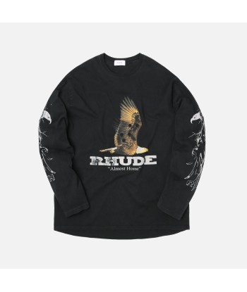 Rhude Almost Home L/S Tee - Black brillant des détails fins