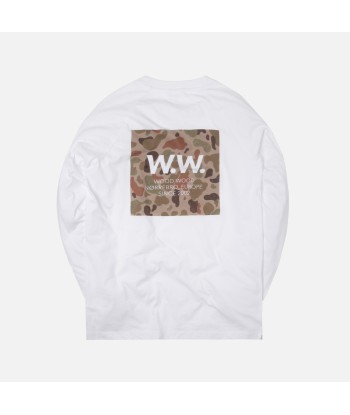 Wood Wood Han L/S Tee - Bright White pas cher 