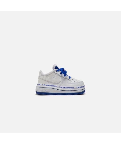 Nike x Uninterrupted Toddler Air Force 1 `07 - White / Black / Racer Blue en stock