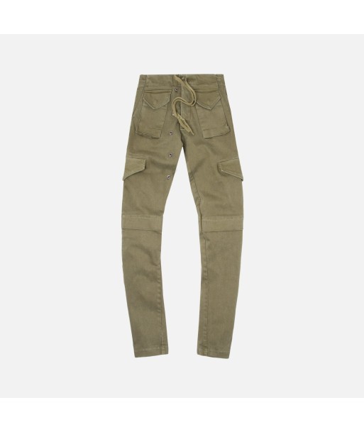 Greg Lauren Stretch Denim Long Cargo Pant - Army prix