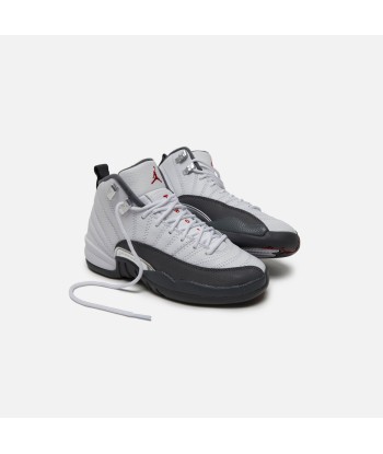 Nike Grade School Air Jordan 12 Retro - White / Gym Red / Dark Grey pas cher 