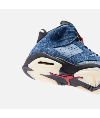 Nike Air Jordan 6 Retro - Washed Denim / Black / Sail / Varsity Red solde