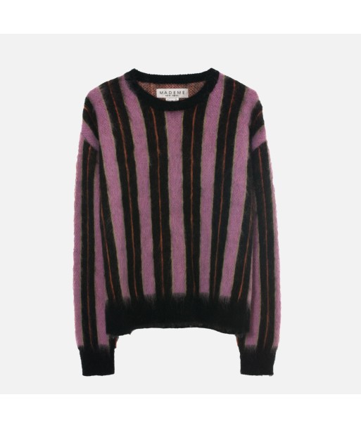 MadeMe Vertical Striped Mohair Sweater - Black / Pink vous aussi creer 