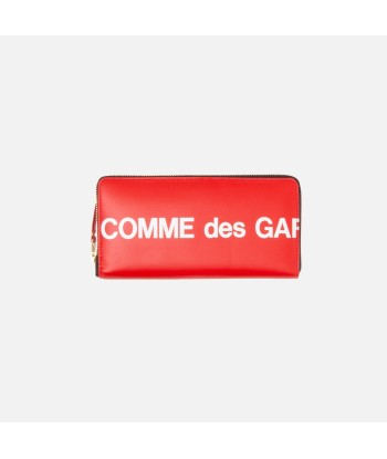 CDG Pocket Long Zip Wallet Huge Logo - Red hantent personnes