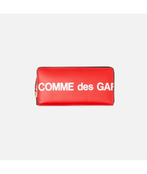 CDG Pocket Long Zip Wallet Huge Logo - Red hantent personnes