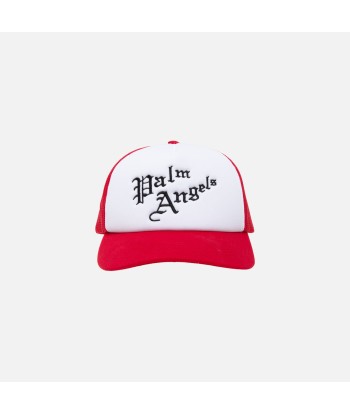 Palm Angels New Gothic Logo Cap - White / Red est présent 