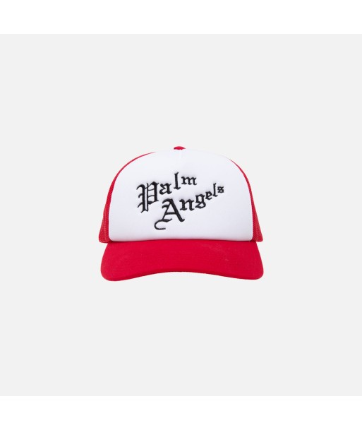 Palm Angels New Gothic Logo Cap - White / Red est présent 