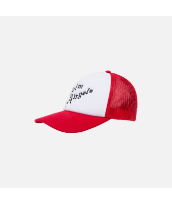 Palm Angels New Gothic Logo Cap - White / Red est présent 