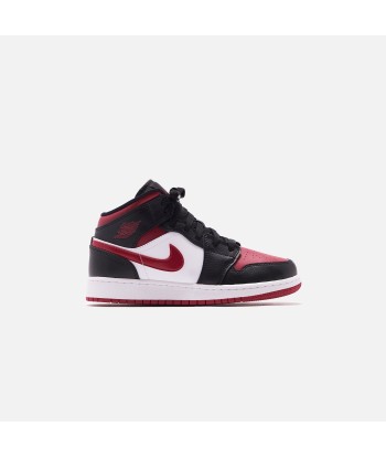 Nike Grade School Air Jordan 1 Mid - Black / Noble Red / White Voir les baskets