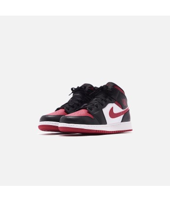 Nike Grade School Air Jordan 1 Mid - Black / Noble Red / White Voir les baskets