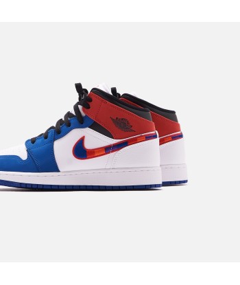 Nike Grade School Air Jordan 1 Mid SE - White / University Red / Rush Blue / Black store