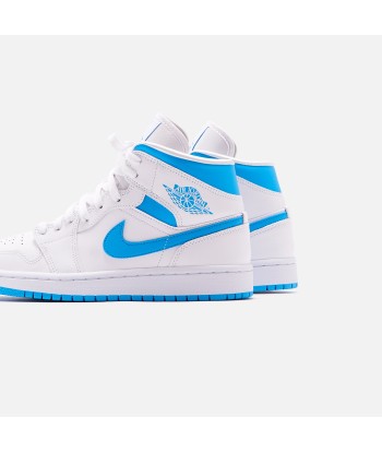 Nike WMNS Air Jordan 1 Mid - White / Carolina Blue meilleur choix