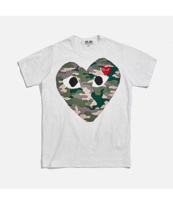 Comme des Garçons WMNS Tee - White / Camo basket pas cher