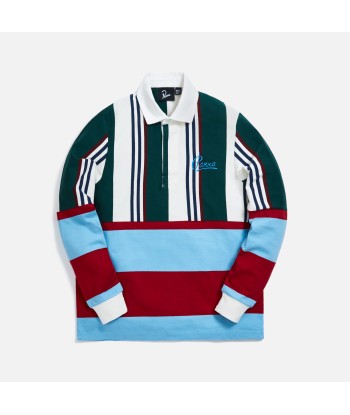 by Parra Split Personality Rugby Shirt - Multi Stripes pas chere