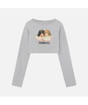 Fiorucci Vintage Angels Cropped Sweatshirt - Grey plus qu'un jeu 