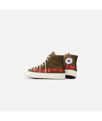 Converse x Comme des Garçons CDG Play Chuck Taylor High - Khaki / Multi Heart solde