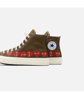 Converse x Comme des Garçons CDG Play Chuck Taylor High - Khaki / Multi Heart solde