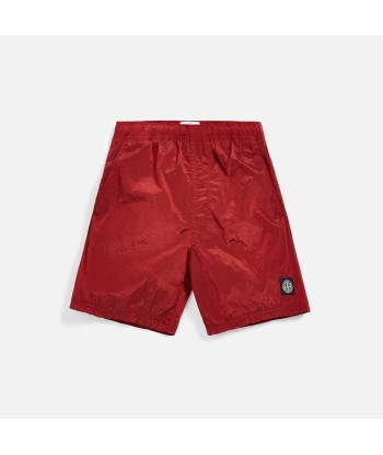 Stone Island Nylon Metal Mid Length Garment Dyed Logo Swim Short - Red hantent personnes