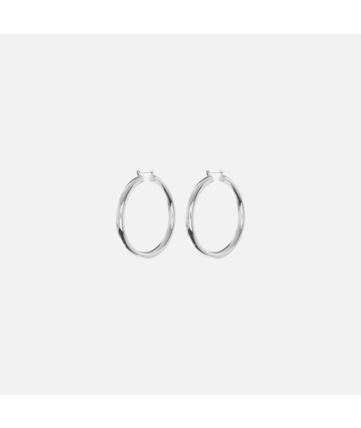 Luv AJ Amalfi Tube Hoop Earrings - Silver de pas cher