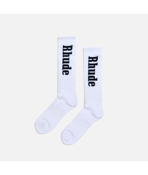 Rhude Vertical Socks - White / Black Venez découvrir notre 