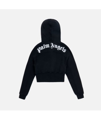 Palm Angels Cut Out Logo Hoodie - Black / White 50-70% off 