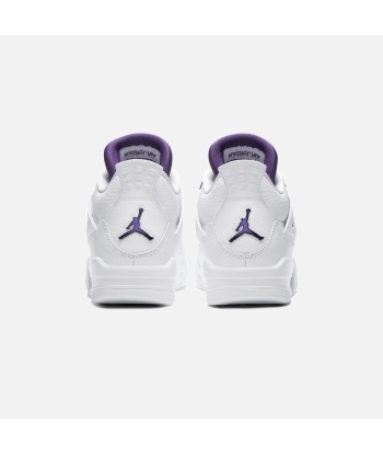 Nike Grade School Air Jordan 4 Retro - White / Court Purple / Metallic Silver Vous souhaitez 