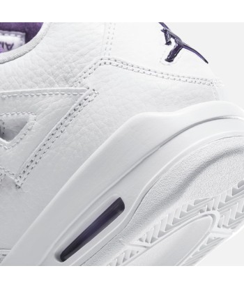 Nike Grade School Air Jordan 4 Retro - White / Court Purple / Metallic Silver Vous souhaitez 