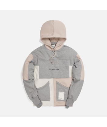 Filling Pieces Graphic Hoodie Patchwork - Grey acheter