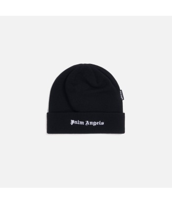 Palm Angels Logo Beanie - Black / White du meilleur 