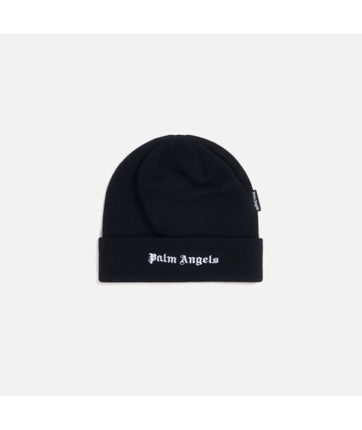 Palm Angels Logo Beanie - Black / White du meilleur 