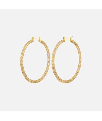 Luv AJ XL Pave Skinny Amalfi Hoops - Gold Les magasins à Paris et en Île-de-France