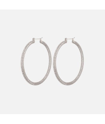 Luv AJ XL Pave Skinny Amalfi Hoops - Silver online