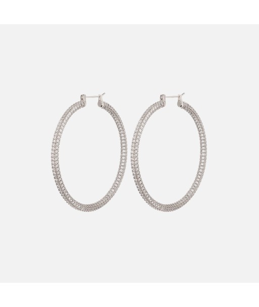 Luv AJ XL Pave Skinny Amalfi Hoops - Silver online