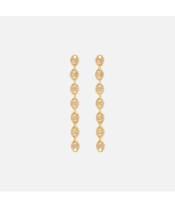 Luv AJ The Pave Mariner Link Drop Earrings - Gold Paris Déstockage Promo