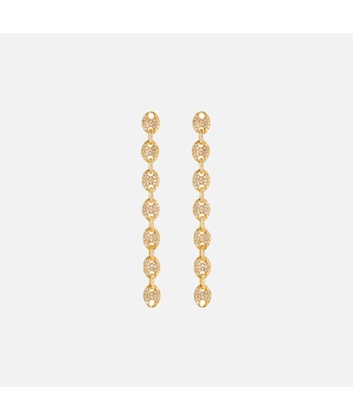 Luv AJ The Pave Mariner Link Drop Earrings - Gold Paris Déstockage Promo