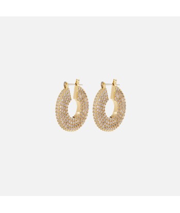 Luv AJ Pave Stefano Hoops - Gold Paris Déstockage Promo