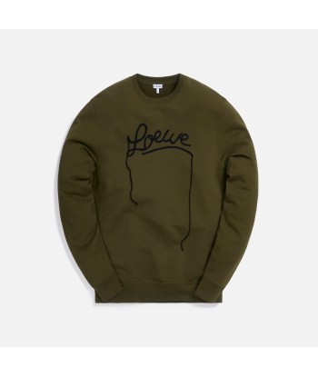 Loewe Embroidery Crewneck - Green Paris Déstockage Promo