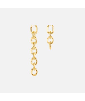 Numbering Unbalanced Chain Drop Earrings - Gold pas chere