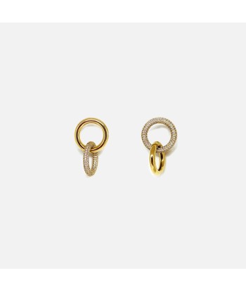 Numbering Double Pave Link Earrings - Gold rembourrage situé sous