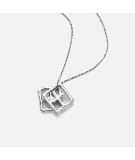 Ksubi 925 Dripps Box Cross Necklace - Silver Paris Déstockage Promo