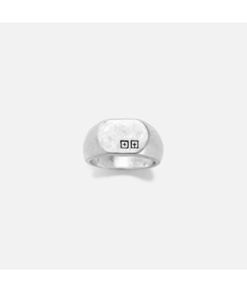 Ksubi 925 Dripps Box Cross Signet Ring - Silver solde